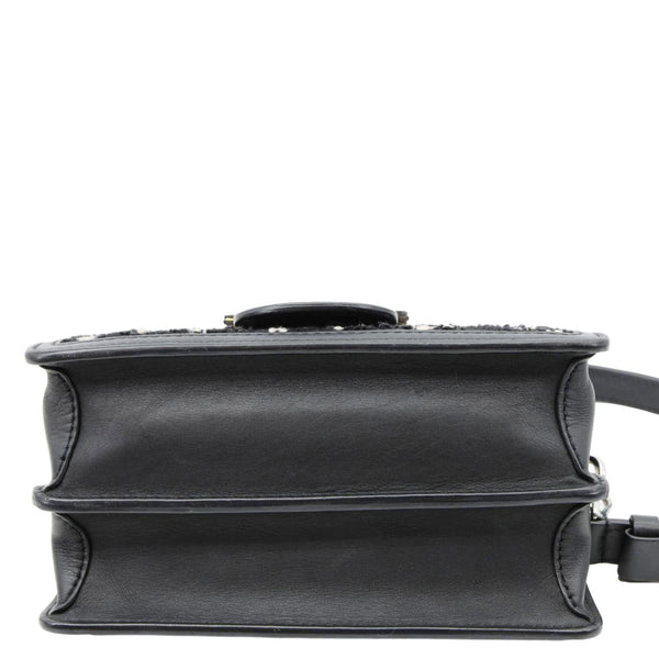 LOUIS VUITTON Dauphine Mini Tweed Sequins Crossbody Bag Black