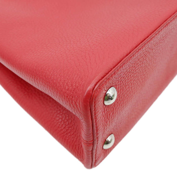 LOUIS VUITTON Capucines MM Taurillon Leather Satchel Bag Red