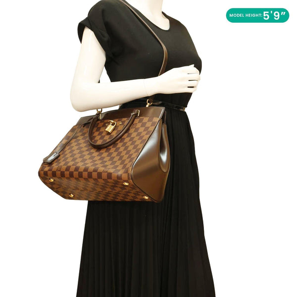 LOUIS VUITTON Rivoli MM Damier Ebene Shoulder Bag Brown