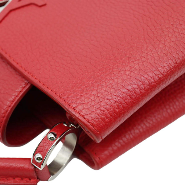 LOUIS VUITTON Capucines MM Taurillon Leather Satchel Bag Red