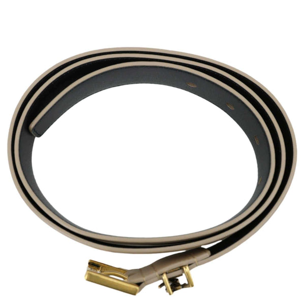 YVES SAINT LAURENT Cassandre Leather Belt Beige Size 90