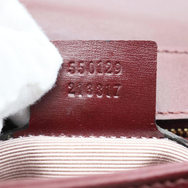 GUCCI Arli Flap Small Vitello Palmellato Lux Leather Crossbody Bag Burgundy 550129