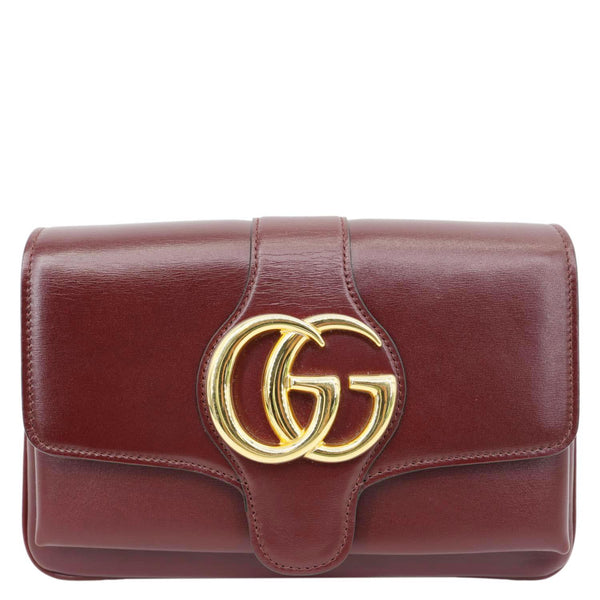 GUCCI Arli Flap Small Vitello Palmellato Lux Leather Crossbody Bag Burgundy 550129