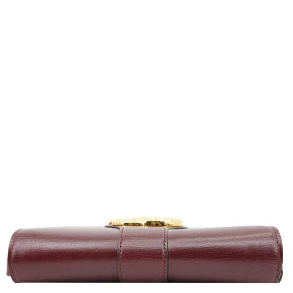 GUCCI Arli Flap Small Vitello Palmellato Lux Leather Crossbody Bag Burgundy 550129