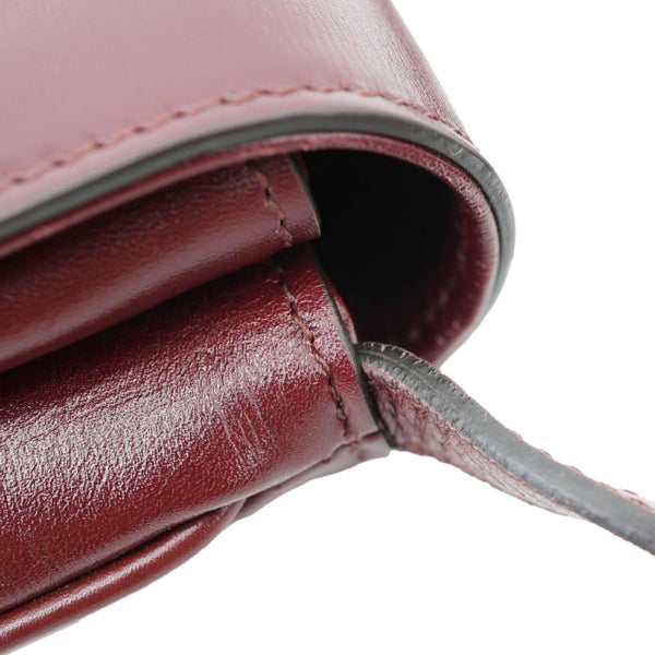 GUCCI Arli Flap Small Vitello Palmellato Lux Leather Crossbody Bag Burgundy 550129