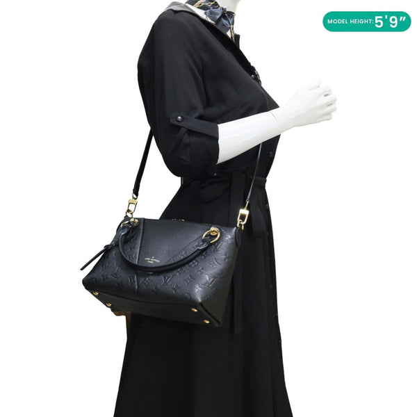 LOUIS VUITTON V BB Monogram Empreinte Tote Shoulder Bag Black