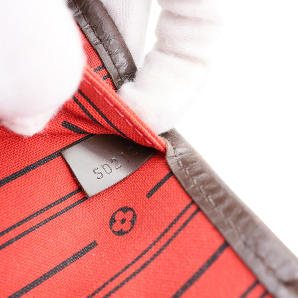 LOUIS VUITTON Neverfull MM Damier Ebene Tote Bag Brown