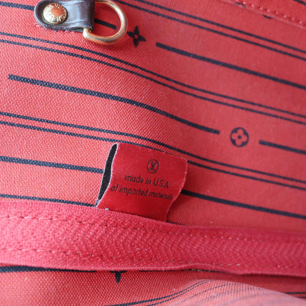 LOUIS VUITTON Neverfull MM Damier Ebene Tote Bag Brown