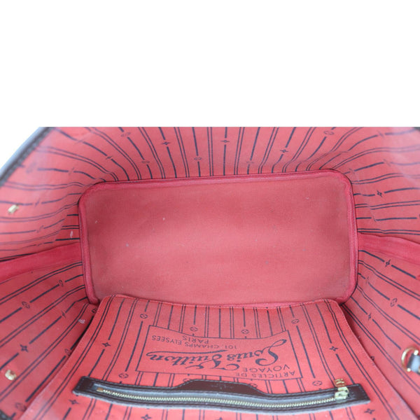 LOUIS VUITTON Neverfull MM Damier Ebene Tote Bag Brown