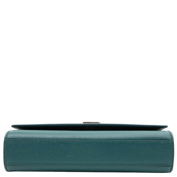 YVES SAINT LAURENT Kate Leather Wallet On Chain Crossbody Bag Emerald