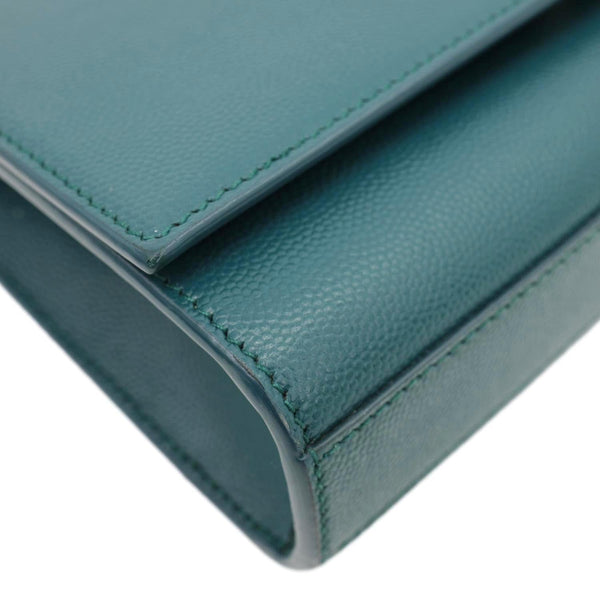 YVES SAINT LAURENT Kate Leather Wallet On Chain Crossbody Bag Emerald