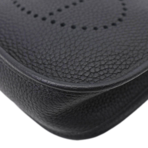 HERMES Evelyne TPM 16 Amazone Clemence Leather Crossbody Bag Black