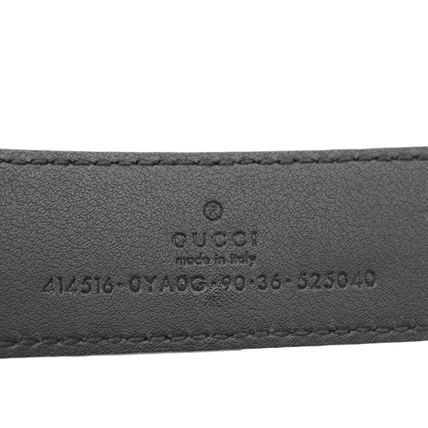 GUCCI GG Buckle Marmont Thin Leather Belt Size 90.36 Black 414516