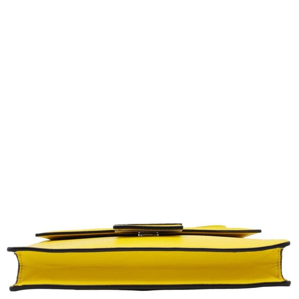 FENDI Flat Baguette Medium Leather Shoulder Bag Yellow