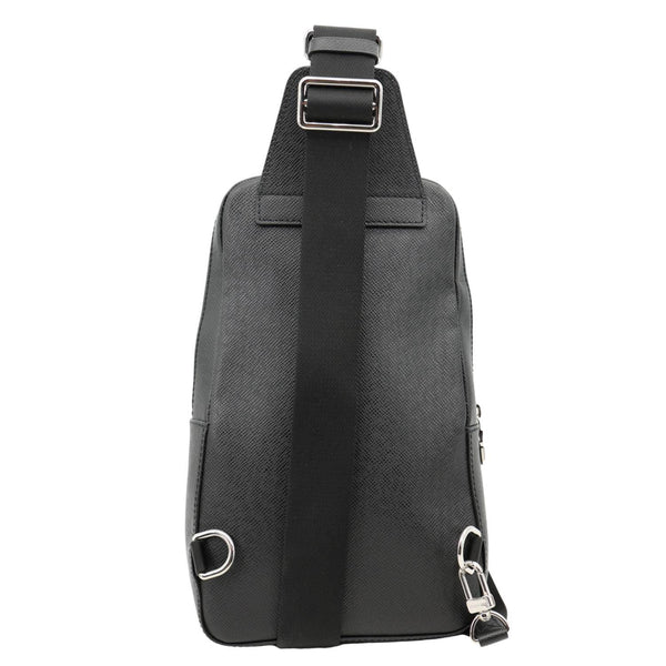 LOUIS VUITTON Avenue Sling Taiga Leather Backpack Bag Black