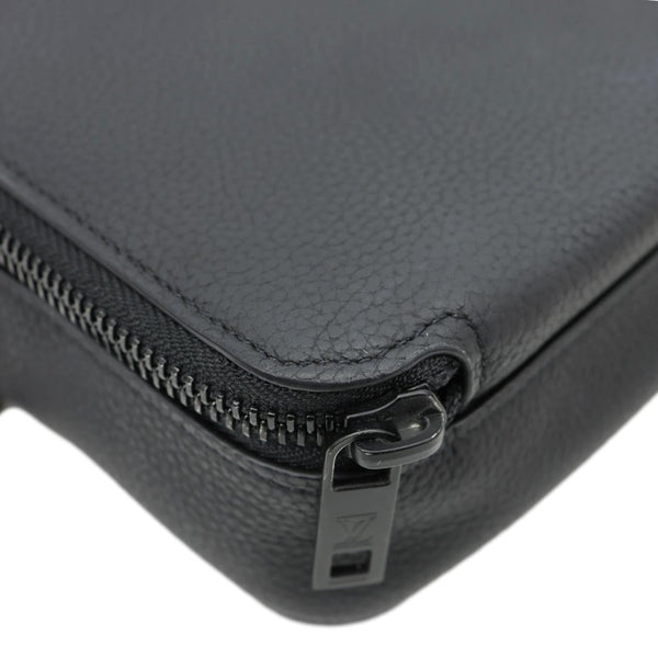 LOUIS VUITTON Alpha Wearable LV Aerogram Leather Shoulder Bag Black