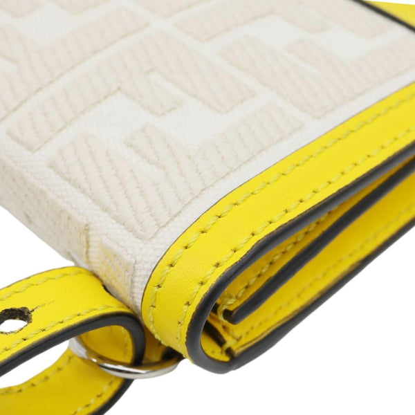 FENDI Flat Baguette Medium Leather Shoulder Bag Yellow