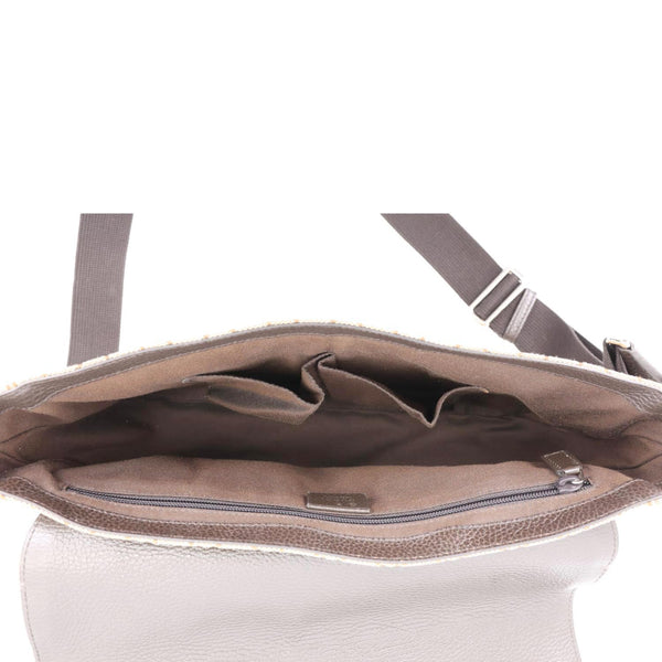 GUCCI GG Flap Large Monogram Canvas Messenger Bag Beige 449171