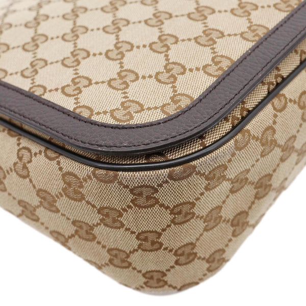 GUCCI GG Flap Large Monogram Canvas Messenger Bag Beige 449171