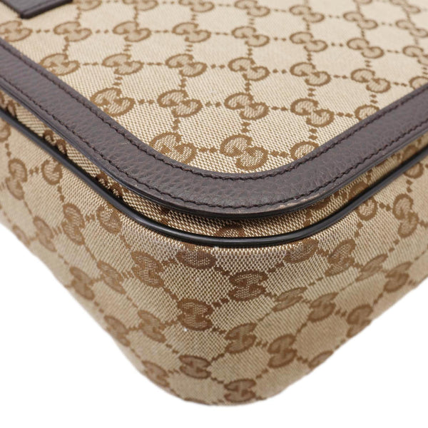 GUCCI GG Flap Large Monogram Canvas Messenger Bag Beige 449171