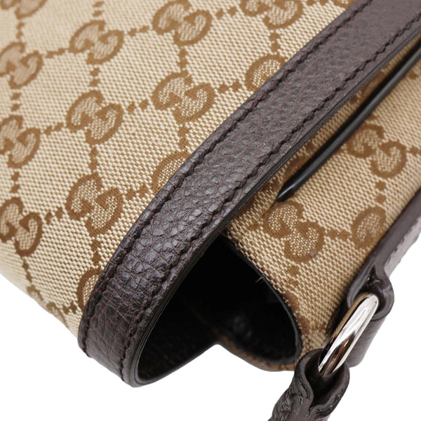 GUCCI GG Flap Large Monogram Canvas Messenger Bag Beige 449171