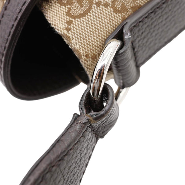 GUCCI GG Flap Large Monogram Canvas Messenger Bag Beige 449171