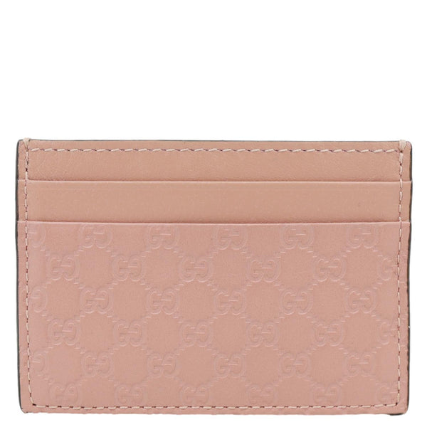 GUCCI Microguccissima Calfskin Leather Card Holder Pink 262837