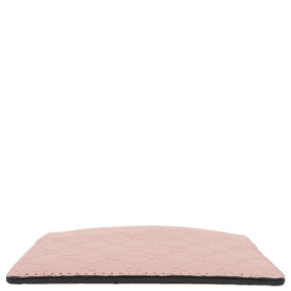 GUCCI Microguccissima Calfskin Leather Card Holder Pink 262837