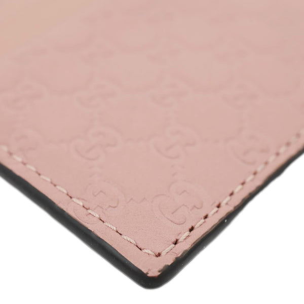 GUCCI Microguccissima Calfskin Leather Card Holder Pink 262837