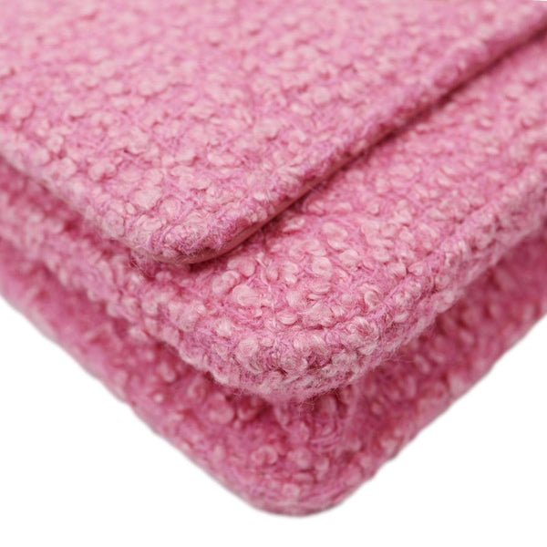 CHANEL 19 Flap Wool Tweed Wallet On Chain Shoulder Bag Pink