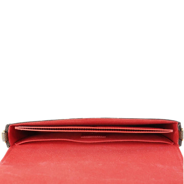 LOUIS VUITTON Felicie Pochette Damier Ebene Crossbody Bag Brown