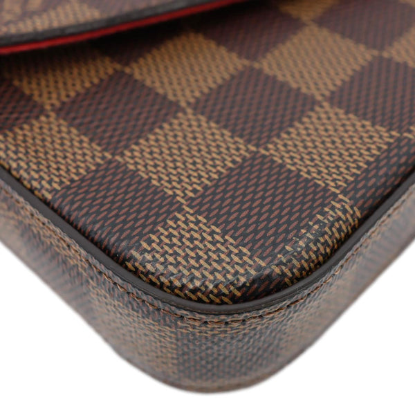 LOUIS VUITTON Felicie Pochette Damier Ebene Crossbody Bag Brown