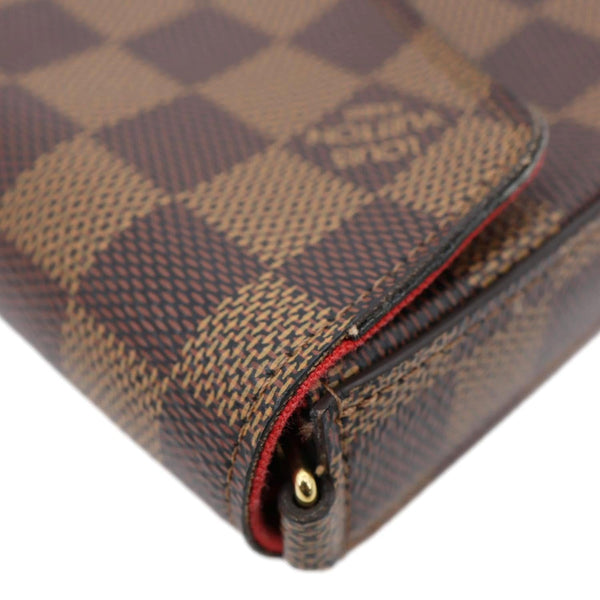 LOUIS VUITTON Felicie Pochette Damier Ebene Crossbody Bag Brown
