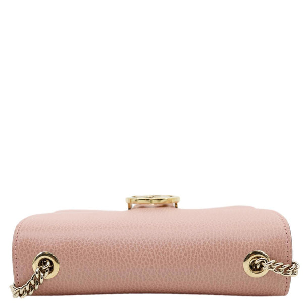 GUCCI Interlocking GG Dollar Calfskin Leather Crossbody Bag Pink 510304