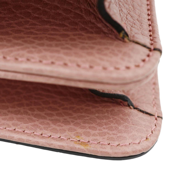 GUCCI Interlocking GG Dollar Calfskin Leather Crossbody Bag Pink 510304