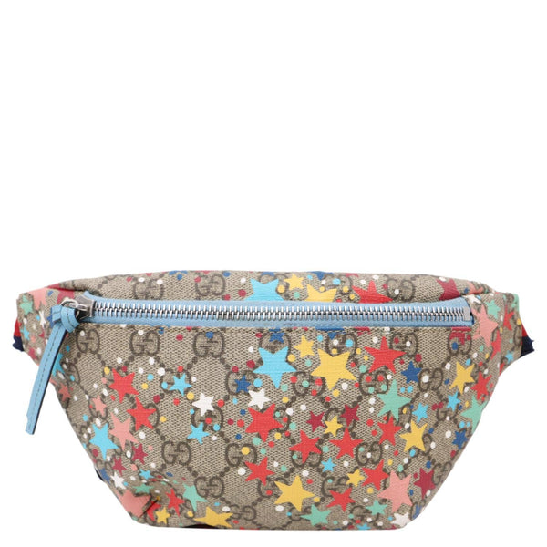 GUCCI Kids Web GG Supreme Stars Canvas Belt Bag Beige 502095