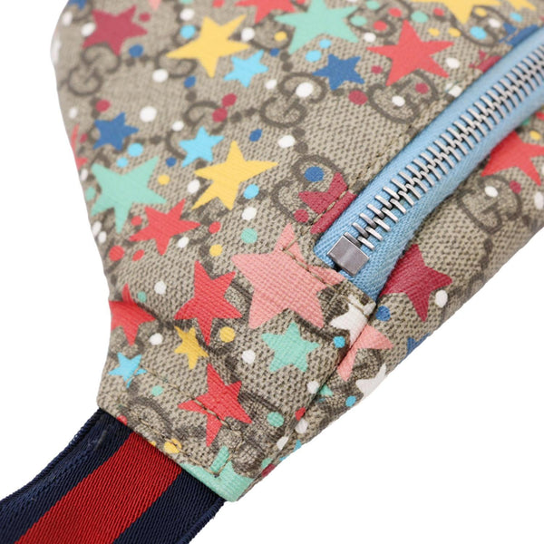 GUCCI Kids Web GG Supreme Stars Canvas Belt Bag Beige 502095