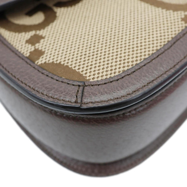 GUCCI Bamboo Small Jumbo Canvas Convertible Top Handle Bag Beige 675797