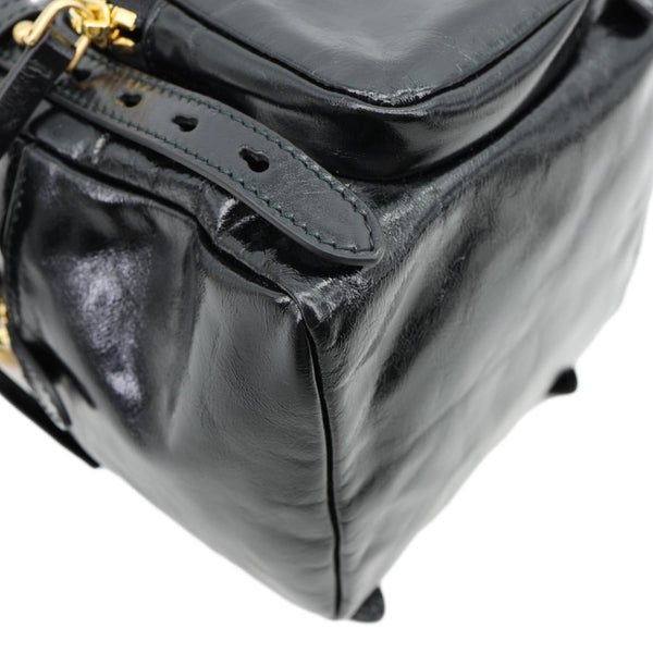 PRADA Dangle Mini Calfskin Leather Top Handle Bag Black