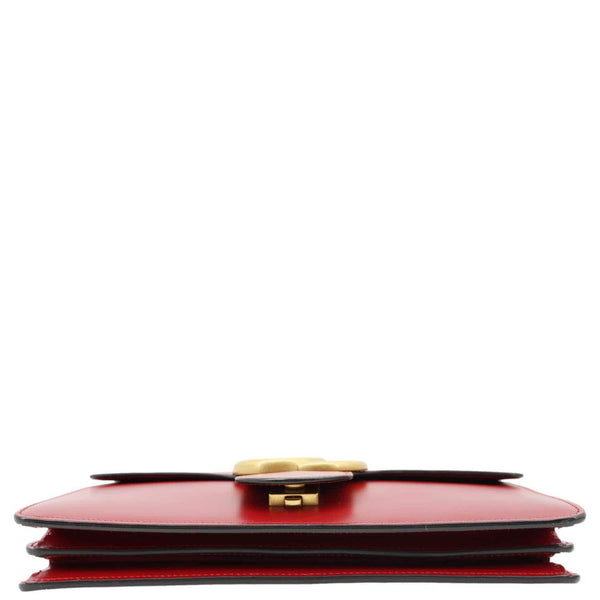 GUCCI GG Marmont Knight Medium Calfskin Leather Chain Shoulder Bag Red 431777