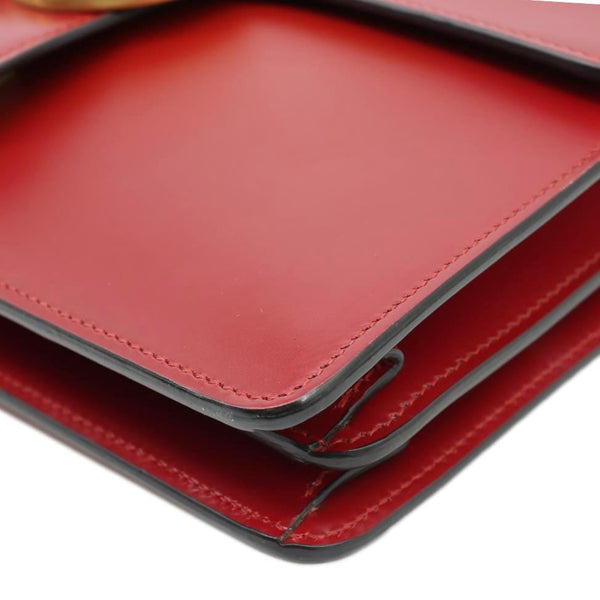 GUCCI GG Marmont Knight Medium Calfskin Leather Chain Shoulder Bag Red 431777