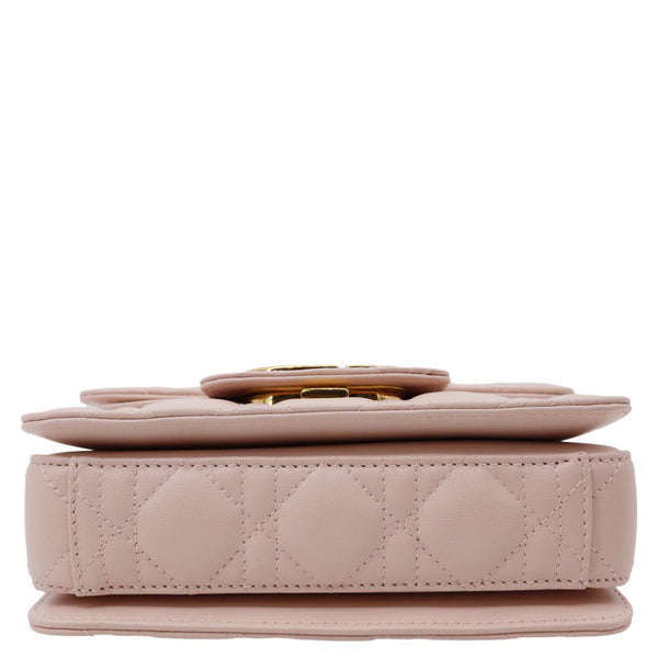 CHRISTIAN DIOR Jolie Cannage Calfskin Leather Top Handle Shoulder Bag Powder Pink