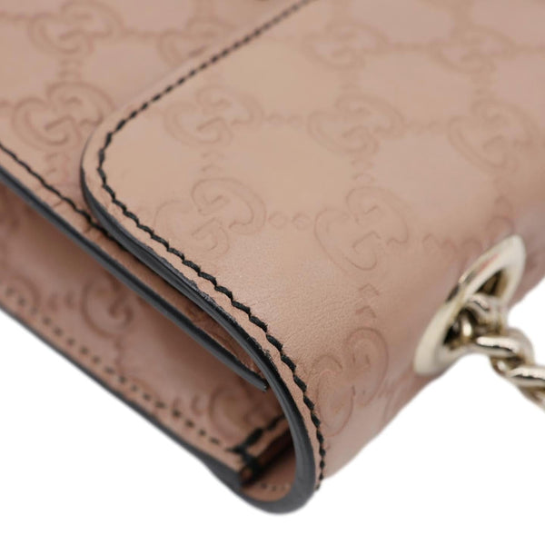GUCCI Emily Medium Leather Chain Shoulder Bag Pink 295402