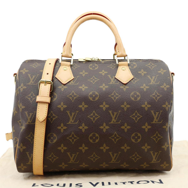 LOUIS VUITTON Speedy 30 Bandouliere Monogram Canvas Crossbody Bag Brown