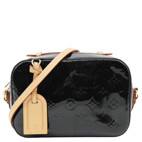 LOUIS VUITTON Santa Monica Monogram Vernis Leather Shoulder Bag Black