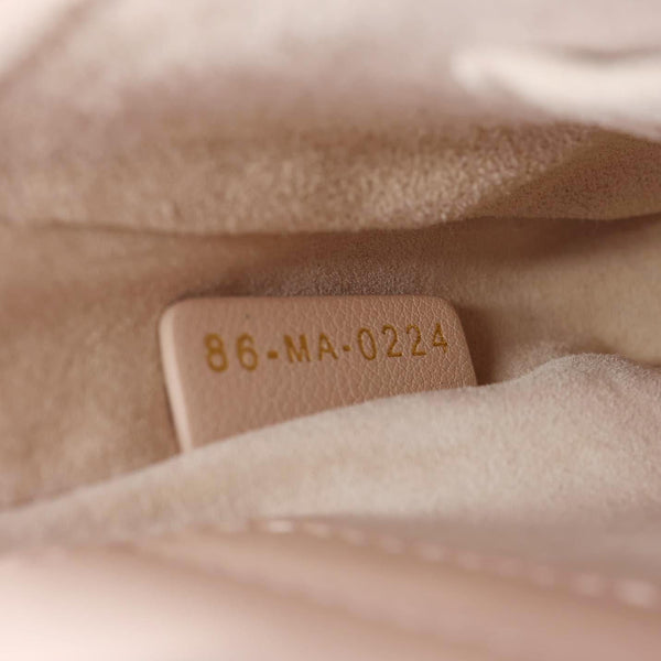 CHRISTIAN DIOR Jolie Cannage Calfskin Leather Top Handle Shoulder Bag Powder Pink