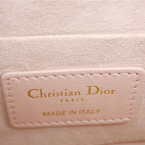 CHRISTIAN DIOR Jolie Cannage Calfskin Leather Top Handle Shoulder Bag Powder Pink