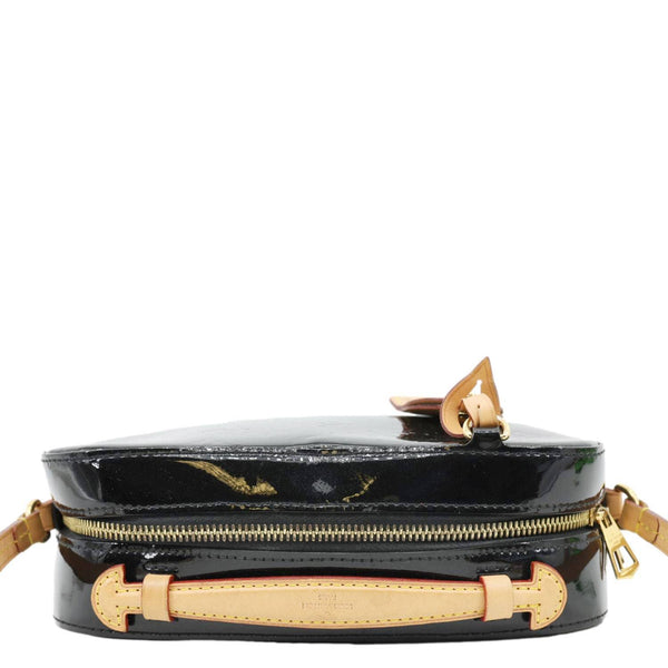 LOUIS VUITTON Santa Monica Monogram Vernis Leather Shoulder Bag Black