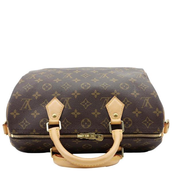 LOUIS VUITTON Speedy 30 Bandouliere Monogram Canvas Crossbody Bag Brown