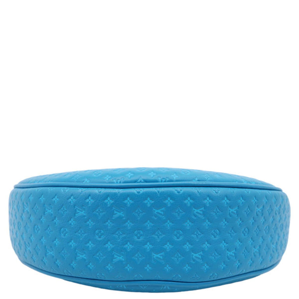 LOUIS VUITTON Loop Nanogram Embossed Leather Shoulder Bag Turquoise Blue